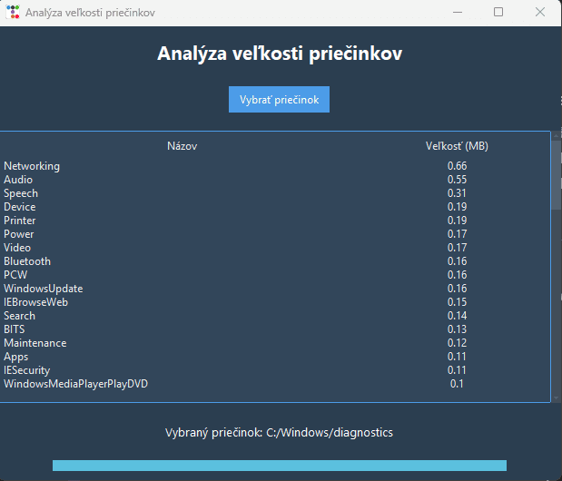 Analýza priečinkov v Python GUI