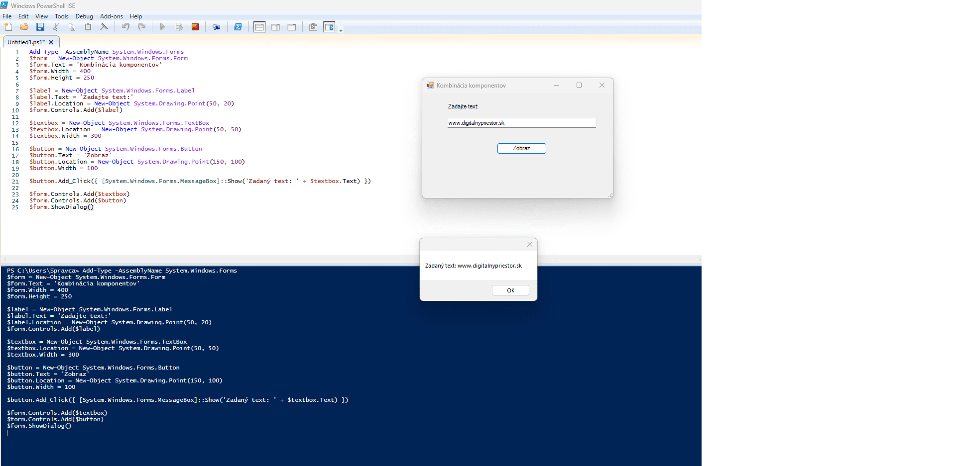 Vytvárame GUI v PowerShell