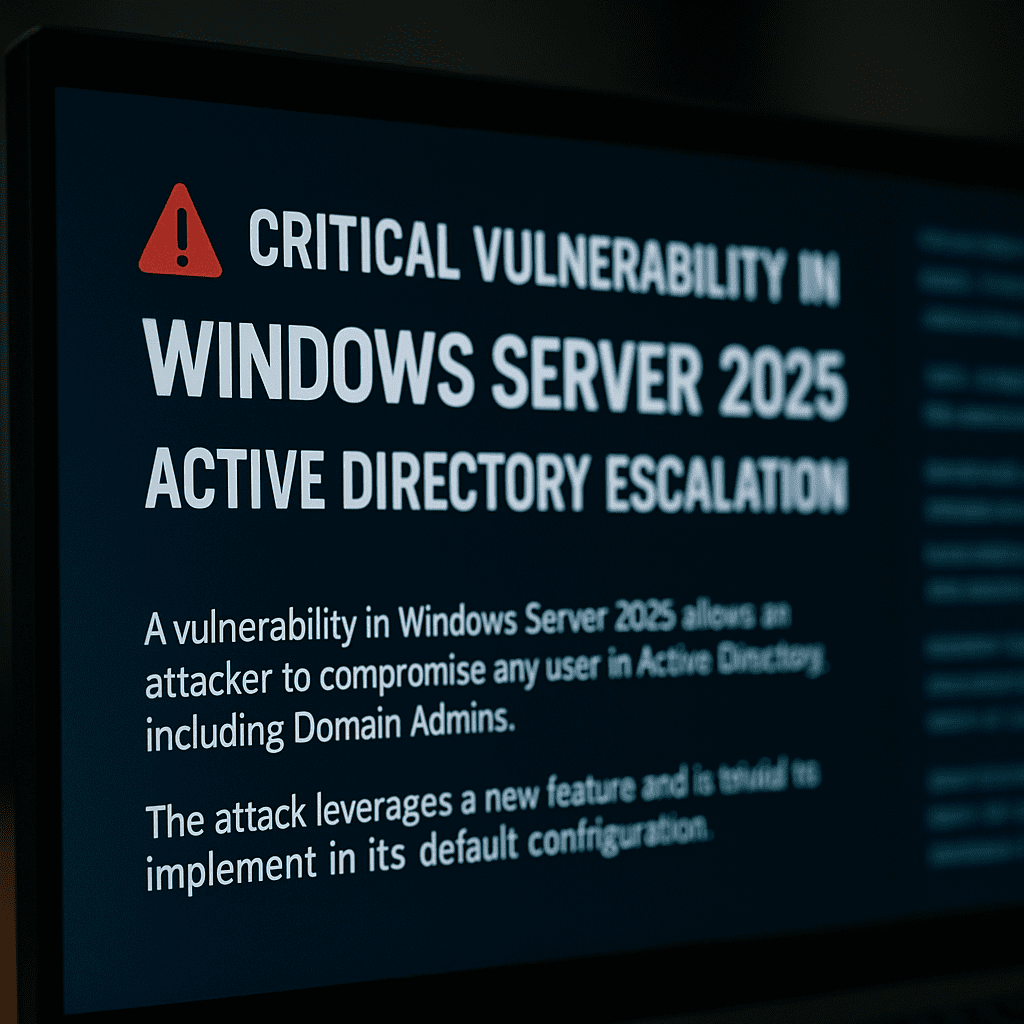 Zraniteľnosť vo Windows server 2025