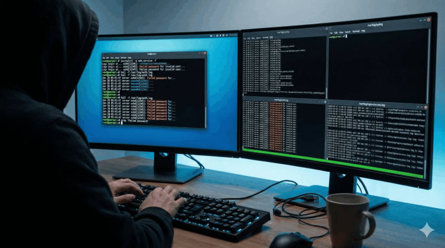 Linux logy cez terminál