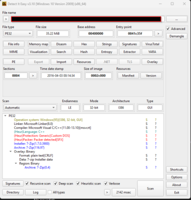 DIE - analýza cez detect is easy
