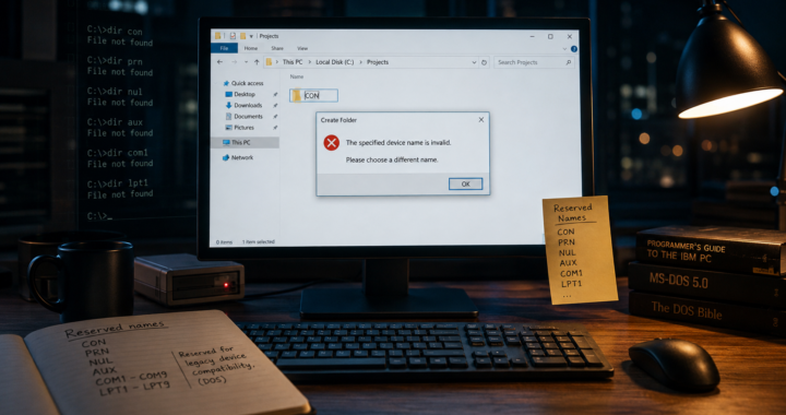 Zakázané názvy zložiek Windows